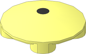 Dish  2 x  2 without Rim with Small Black Circle Pattern