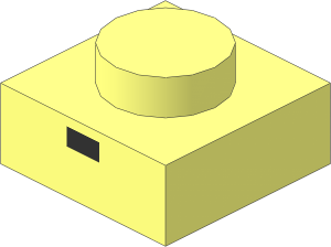 Plate  1 x  1 with Small Black Rectangle Pattern