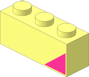 Brick  1 x  3 with Magenta Triangle Left Pattern