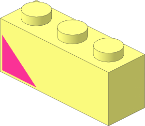 Brick  1 x  3 with Magenta Triangle Right Pattern