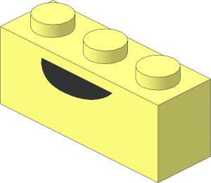 Brick  1 x  3 with Black Curved Semicircle Pattern