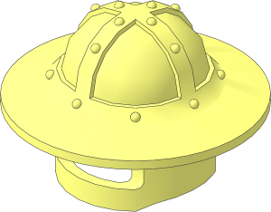 Minifig Helmet with Chinstrap and Wide Brim