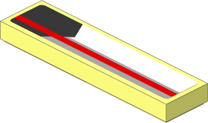 Tile  1 x  4 with Red Line on Black, Grey and White Background Left Sticker