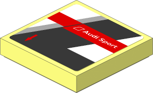 Tile  2 x  2 with "Audi Sport" Logo on Black and White Background Right Sticker