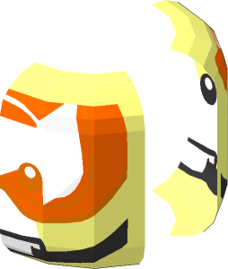 ~Minifig Head with SW Black Chin Strap and Orange Visor Up/Downn 2-Sided Half Pattern