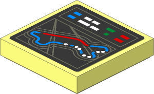 Tile  2 x  2 with Track and Indicators on Black Background Sticker