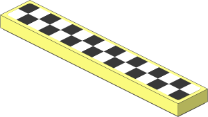 Tile  1 x  6 with Black and White Chequered Sticker