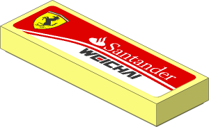 Tile  1 x  3 with Logos on Red and White Background Right Sticker