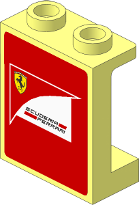 Panel  1 x  2 x  2 Reinforced with Large Scuderia Ferrari Logo on Red Background Sticker