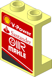 Panel  1 x  2 x  2 Reinforced with Logos on Red Background Right Sticker