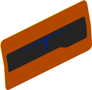 Sticker  0.8 x  1.8 Badge "BLUETEC 5" on Orange (Formed)