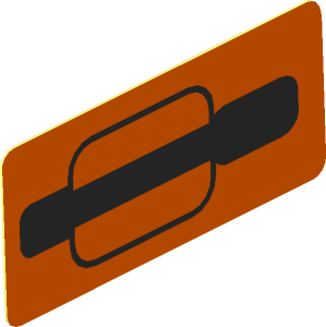 Sticker  0.8 x  1.8 Black Vehicle Door Handle Left on Orange (Formed)