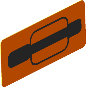 Sticker  0.8 x  1.8 Black Vehicle Door Handle Right on Orange (Formed)