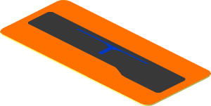Sticker  0.8 x  1.8 Badge "BLUETEC 5" on Orange