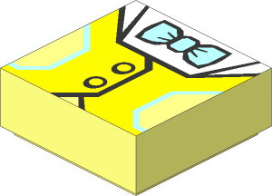 Tile  1 x  1 with Yellow Waistcoat, White Shirt and Lilac Bow Tie Pattern