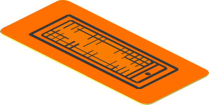 Sticker  0.8 x  1.8 Turn Indicator Left on Orange