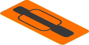 Sticker  0.8 x  1.8 Black Vehicle Door Handle Left on Orange