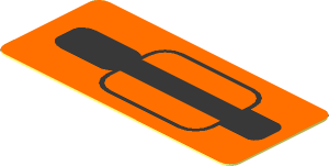Sticker  0.8 x  1.8 Black Vehicle Door Handle Right on Orange
