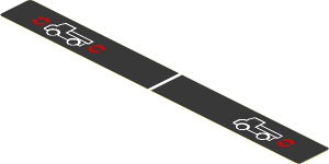 Sticker  0.8 x  7.6 with Two Trucks Diagram