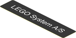 Sticker  0.8 x  3.8 White "LEGO System A/S" on Black