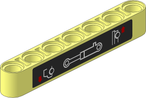 Technic Beam 7 with Pneumatic Cylinder / Half Trucks Diagram Sticker