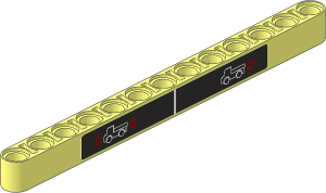 Technic Beam 13 with Two Trucks Diagram Sticker