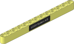 Technic Beam 13 with "LEGO System A/S" Sticker
