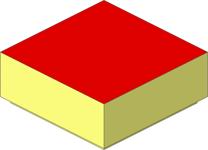 Tile  1 x  1 with Red Top Pattern