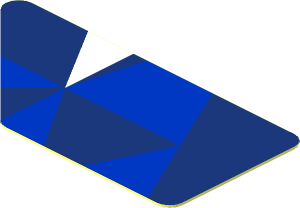Sticker  0.8 x  1.7 with Light Blue Triangles on Blue Background Left