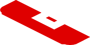 ~Sticker  0.8 x  1.9 with White CapitalSource Logo on Red Background Right - Sixth Face