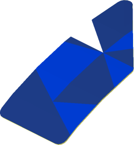Sticker  0.8 x  1.7 with Light Blue and White Triangles on Blue Background Right (Formed)