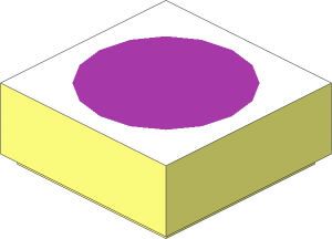 Tile  1 x  1 with White Top and Purple Dot Pattern