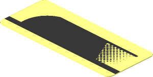 Sticker  0.8 x  1.9 with Black Air Vent on Transparent Background Right