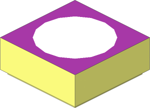 Tile  1 x  1 with Purple Top and White Dot Pattern