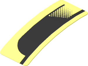 Sticker  0.8 x  1.9 with Black Air Vent on Transparent Background Right (Formed)