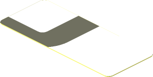 Sticker  0.8 x  1.9 with Dark Grey Lines on White Background Front Right