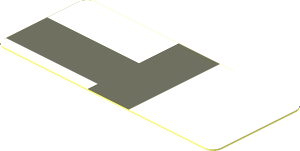 Sticker  0.8 x  1.9 with Dark Grey Lines on White Background Front Right