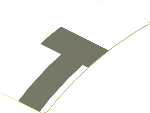 Sticker  0.8 x  1.9 with Dark Grey Lines on White Background Front Right (Formed)