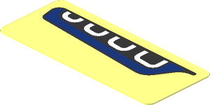 Sticker  0.8 x  1.9 with Black and Dark Blue Headlamp on Transparent Background Right