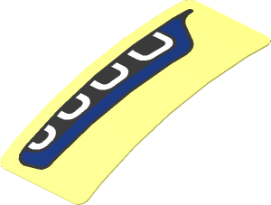 Sticker  0.8 x  1.9 with Black and Dark Blue Headlamp on Transparent Background Right (Formed)