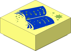 Tile  1 x  1 with Blue Book Pattern