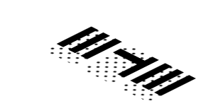 ~Sticker  0.8 x  1.9 with Black "PORSCHE ELLIGENT ORMANCE" on Black Halftone Stripes on White Background - Sixth Face