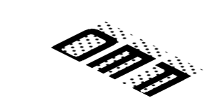 ~Sticker  0.8 x  1.9 with Black "PORSCHE ELLIGENT ORMANCE" on Black Halftone Stripes on White Background - First Face