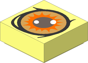 Tile  1 x  1 with LOTR Ent Eye Pattern