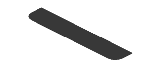 ~Sticker  0.8 x  1.9 with Dark Grey Lines and Black Air Vent on White Background - Sixth Face