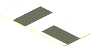 Sticker  0.8 x  1.9 with Dark Grey Lines on White Background Back Left