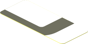 Sticker  0.8 x  1.9 with Dark Grey Lines on White Background Back Right