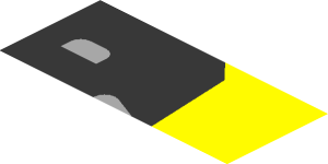 ~Sticker  0.8 x  1.9 with Black Headlamp on Yellow Face Right - Upper Section 4
