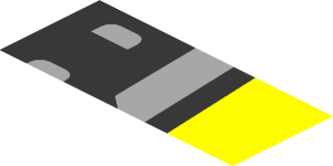 ~Sticker  0.8 x  1.9 with Black Headlamp on Yellow Background Right - Upper Section 5