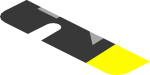 ~Sticker  0.8 x  1.9 with Black Headlamp on Yellow Background Right - Upper Section 6
